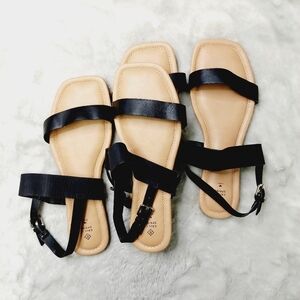 NEW Bundle of 2 Call It Spring Black Slip On Thong Summer Sandals S93